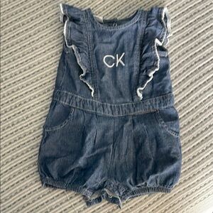 Calvin Klein Baby Girl Denim Romper - Size 12m